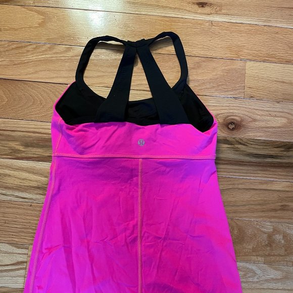 lululemon athletica Tops - Size 6- Lululemon Scoop Me Up Tank, Raspberry Glo Light/ Black
